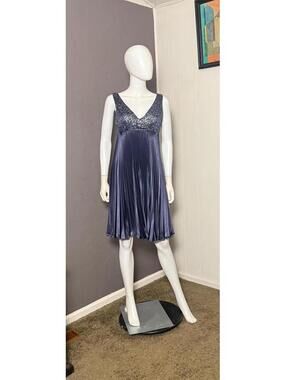 Vintage Satin + Sequin Pleated Minidress from JS Collections S/M